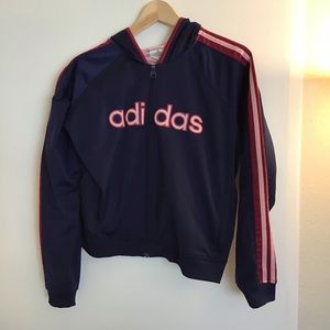 Vintage adidas jacket blue and pink size xl